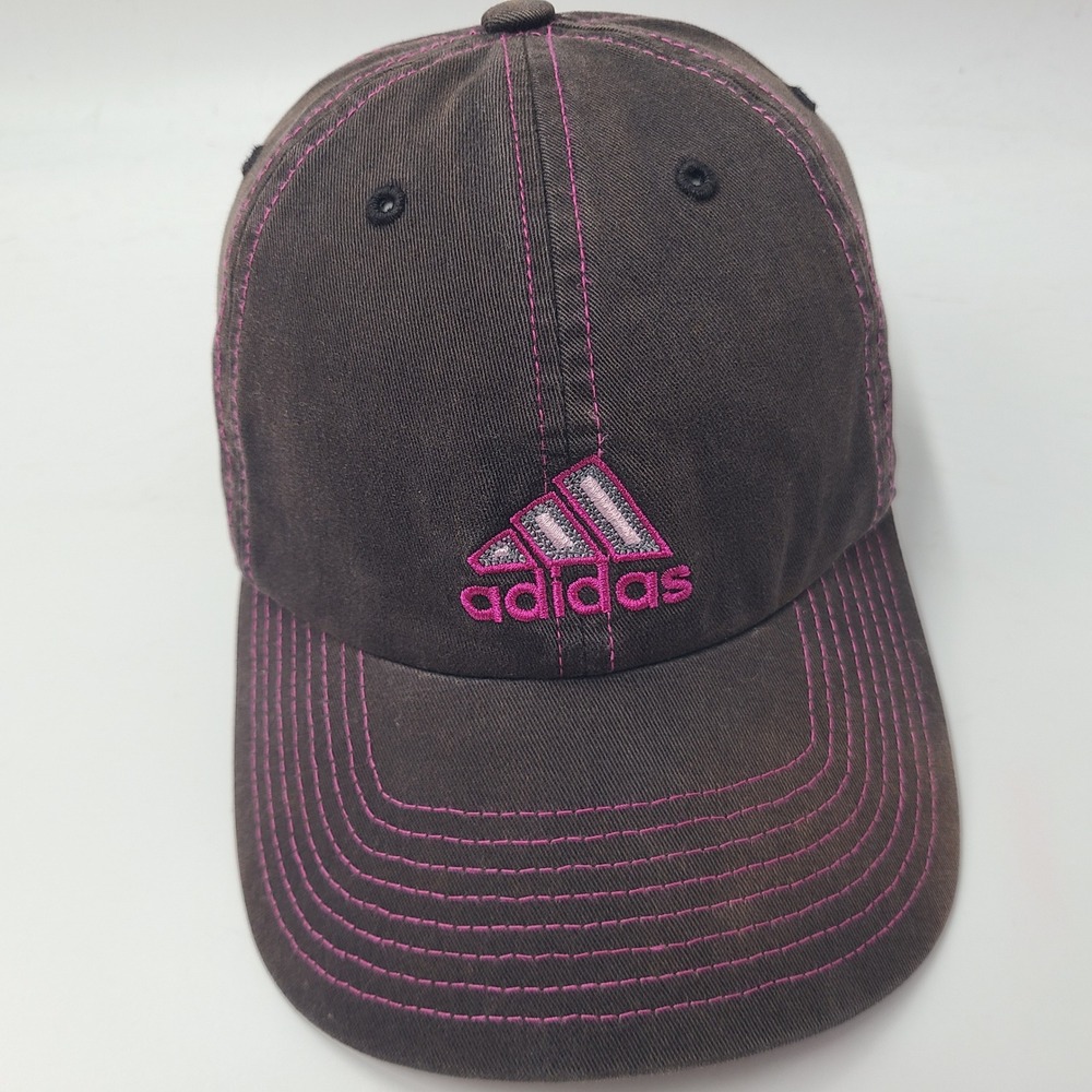 Adidas Hat Adjustable Black Pink Climalite Casual Golf Cotton Distressed Women